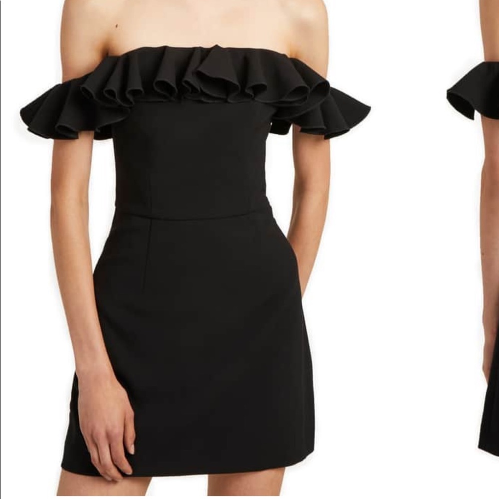 French connection black off the shoulder dress